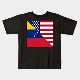 Venezuela American Flag Half Venezuelan USA Kids T-Shirt